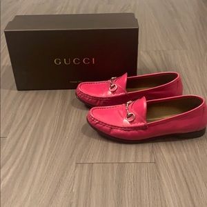 Hot pink Gucci loafers